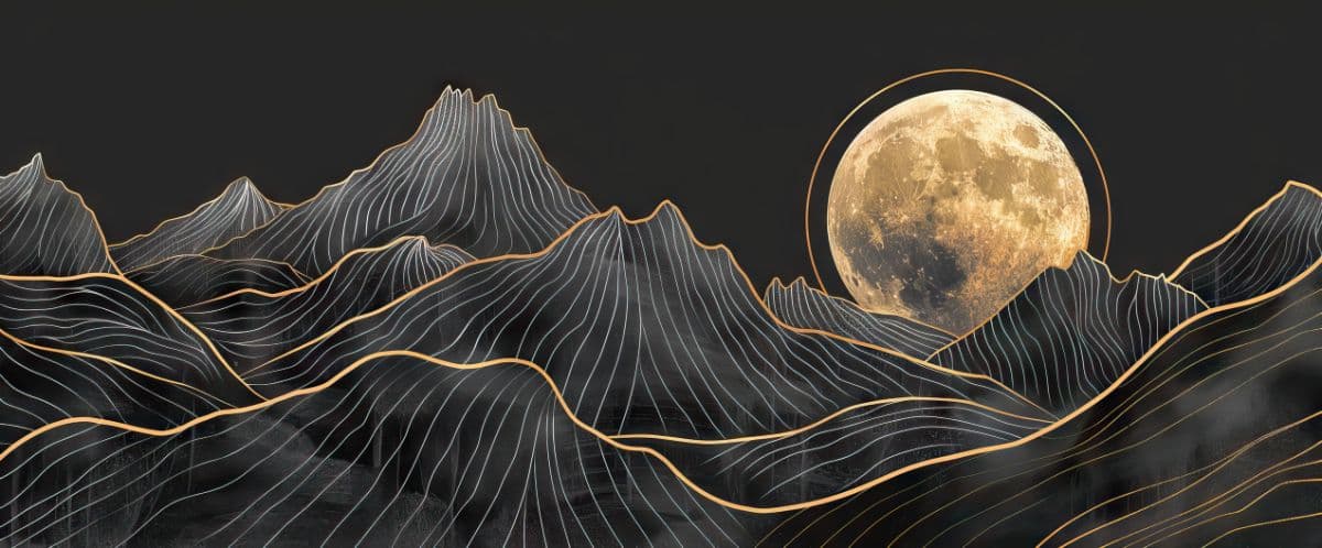 Chandra Alok, Beautiful Moon Scenery Wallpaper pattern detail