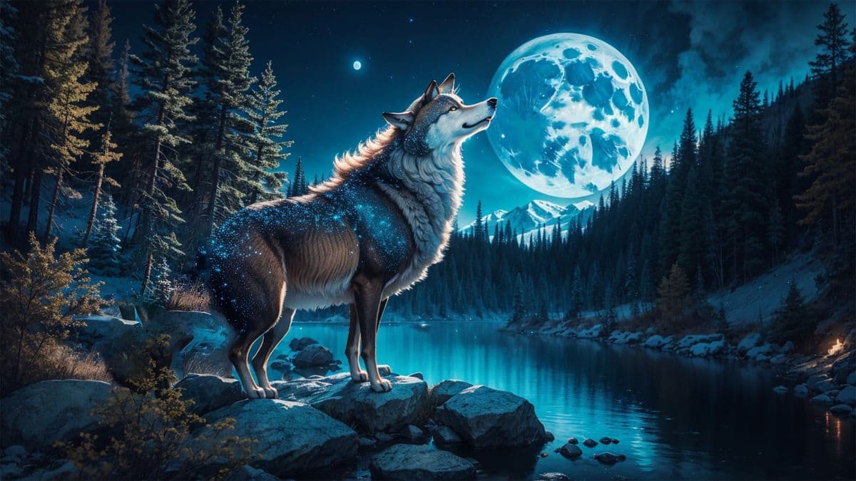 Moonlight on Top of A Hill Wallpaper Mural pattern detail
