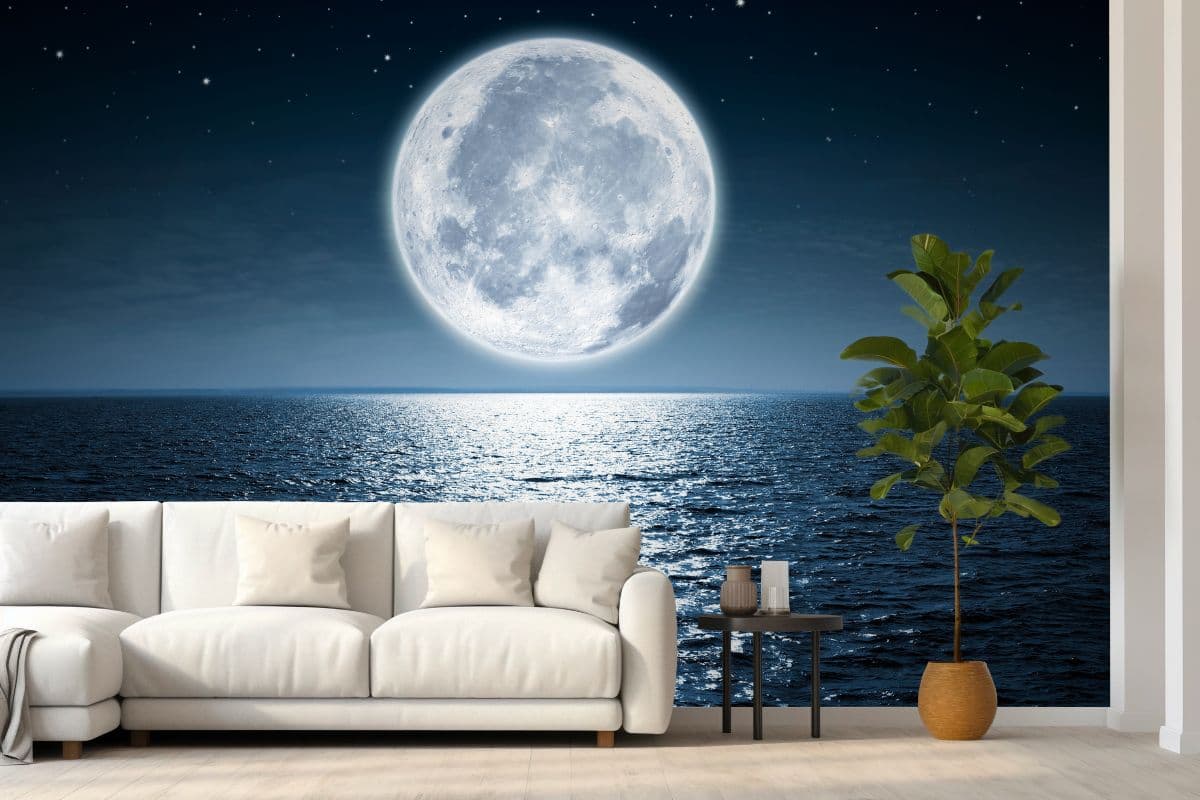 Purnima Radiance Wallpaper Mural shown in a room