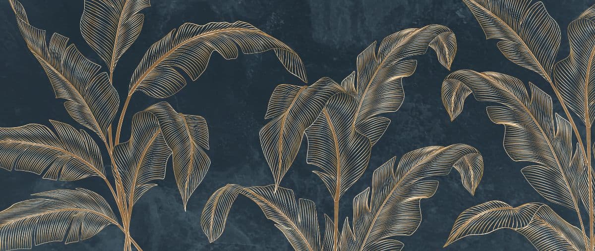 Luxurious Exotic Plant Leaves Wallpaper Mural pattern detail