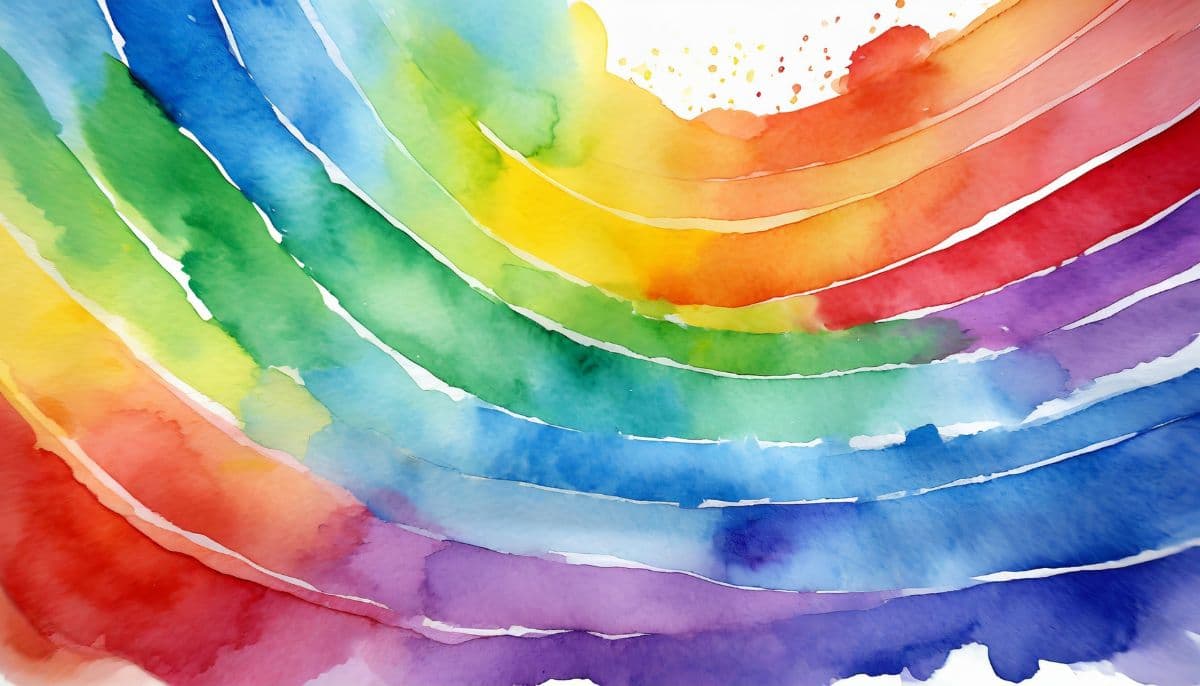 Watercolor Rainbow Painting Mural Wallpaper pattern detail