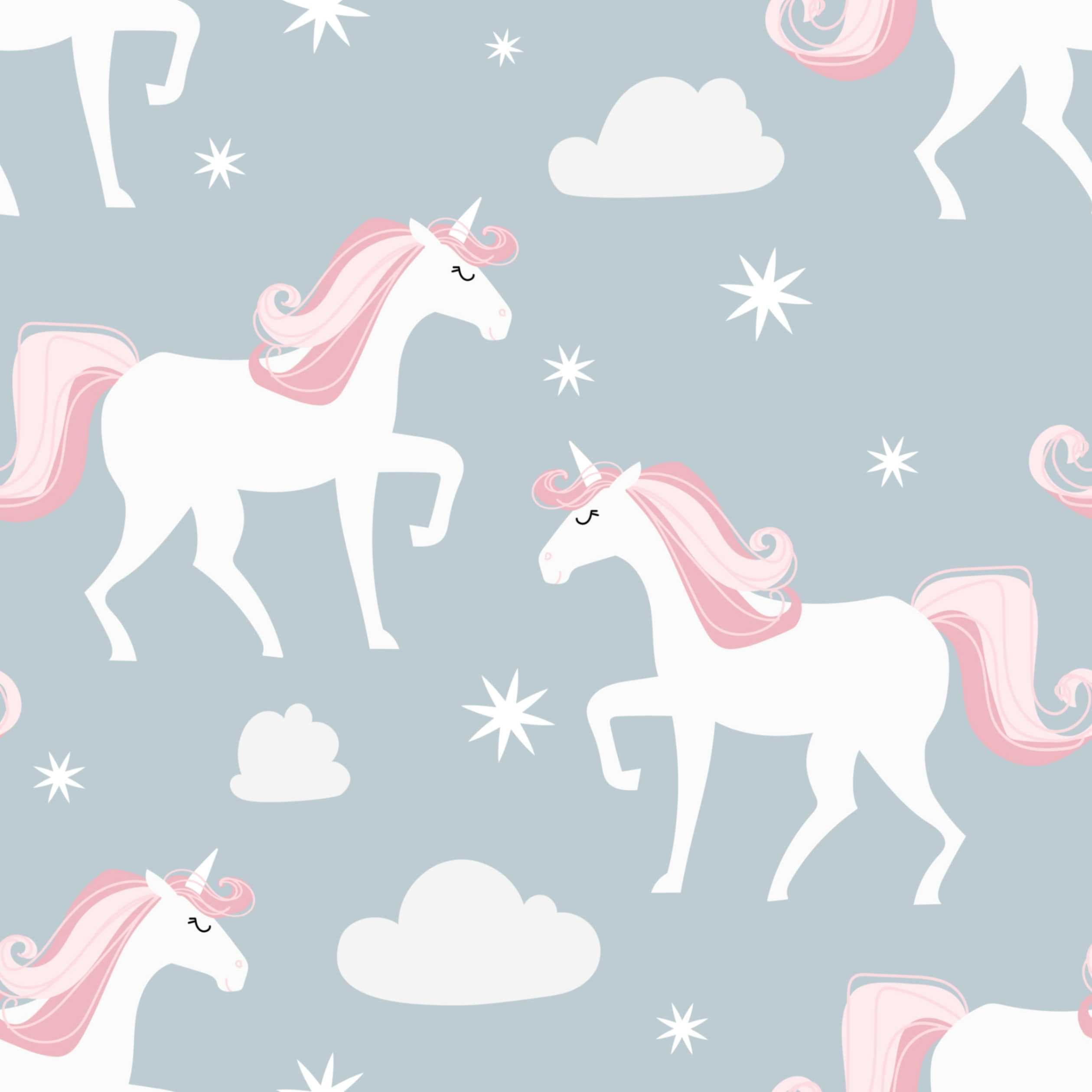 Seamless Unicorn Pattern for Kids Room Wallpaper pattern detail
