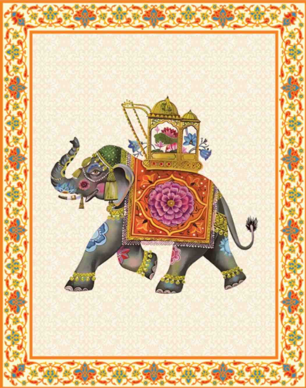 Miniature Alishaan Hathi Wallpaper Mural pattern detail