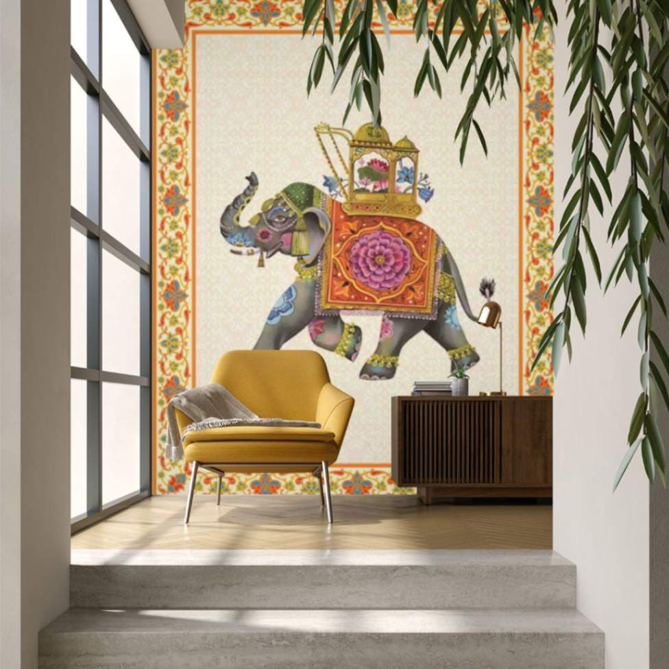 Miniature Alishaan Hathi Wallpaper Mural shown in a room
