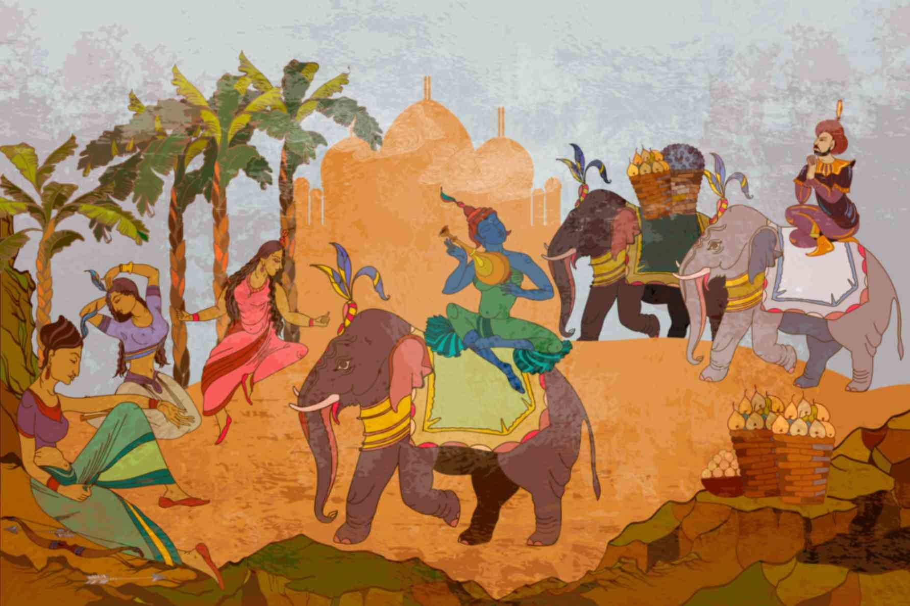 Arabian Nights Magical Wallpaper Mural pattern detail