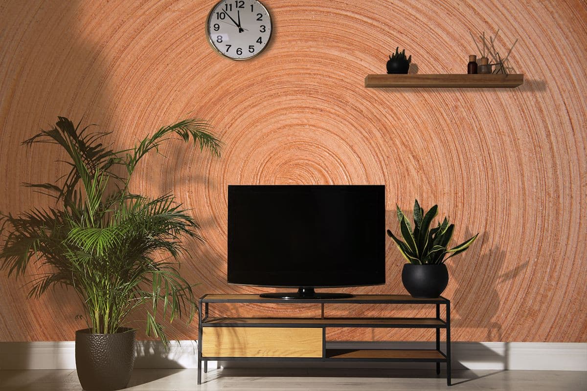 Clay Pot Texture Wallpaper Mural shown in a room