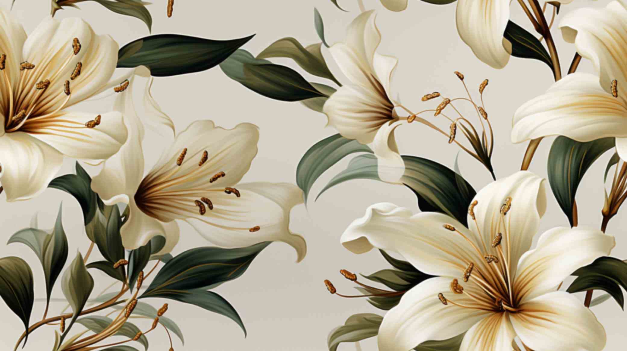 Whispering Lilies Wallpaper Mural pattern detail