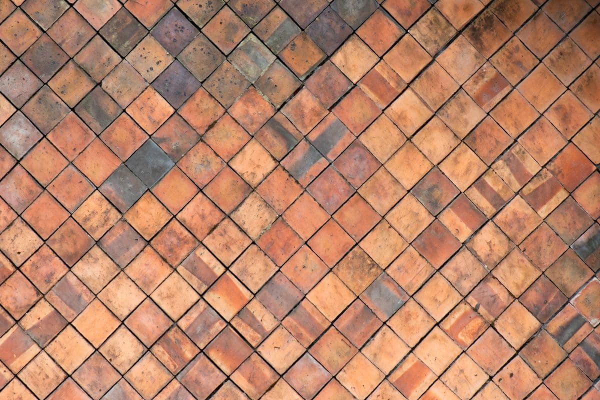 Rugged Terracotta Tiles Mural Wallpaper pattern detail