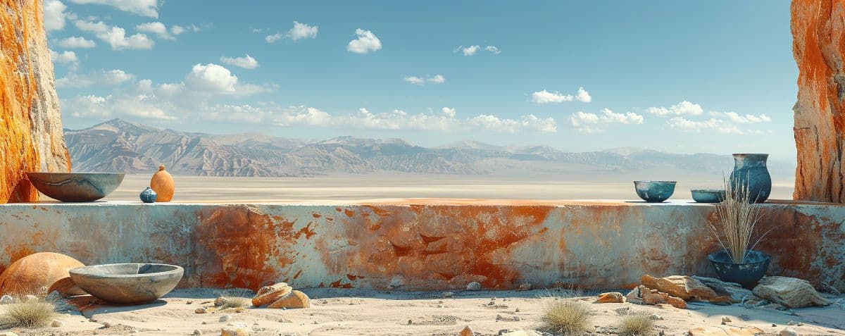 Scenery in A Desert Wallpaper Mural pattern detail