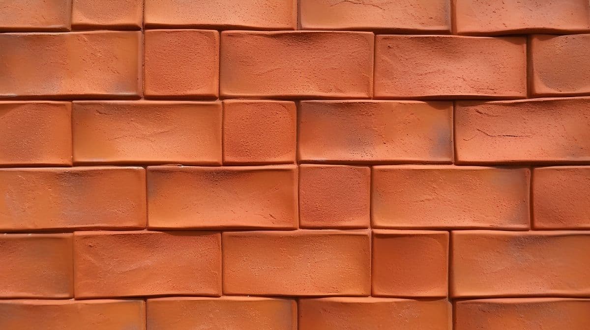 Terra Brick Wall, Terracotta Brick Blocks Texture Wallpaper Mural pattern detail
