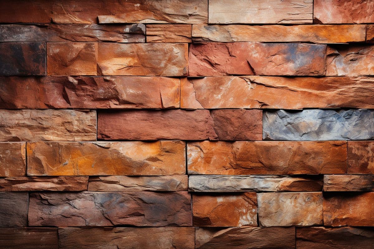 Terracotta Warmth of Rock Wall Wallpaper Mural pattern detail
