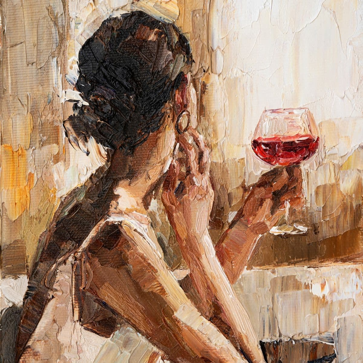 Woman Oil Painting Wallpaper Mural pattern detail