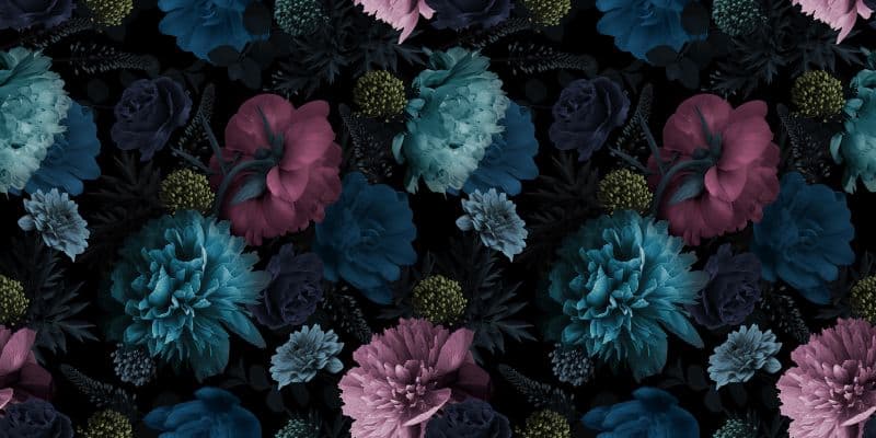 Black Floral Patterns Wallpaper Mural pattern detail