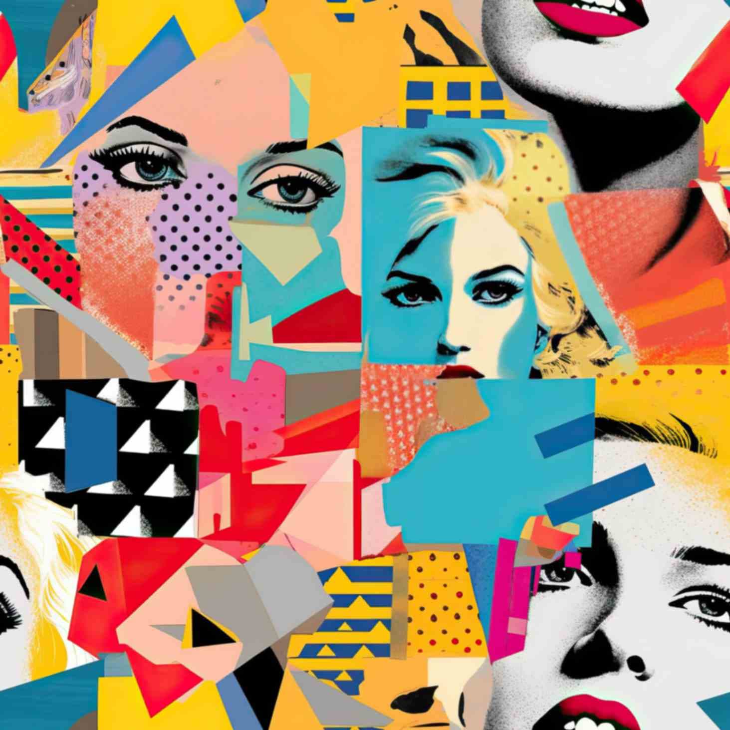 Pop Portrait Fusion Wallpaper for Walls pattern detail