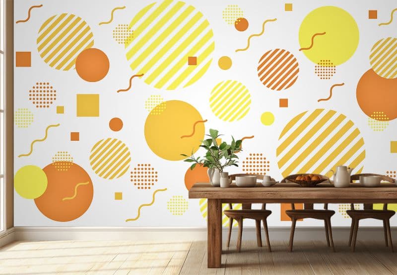 Shades of Cool Pop Art Wallpaper Mural shown in a room