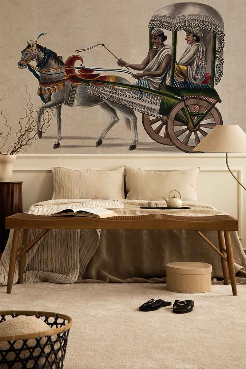 Baggi Painting Wallpaper Mural shown in a room
