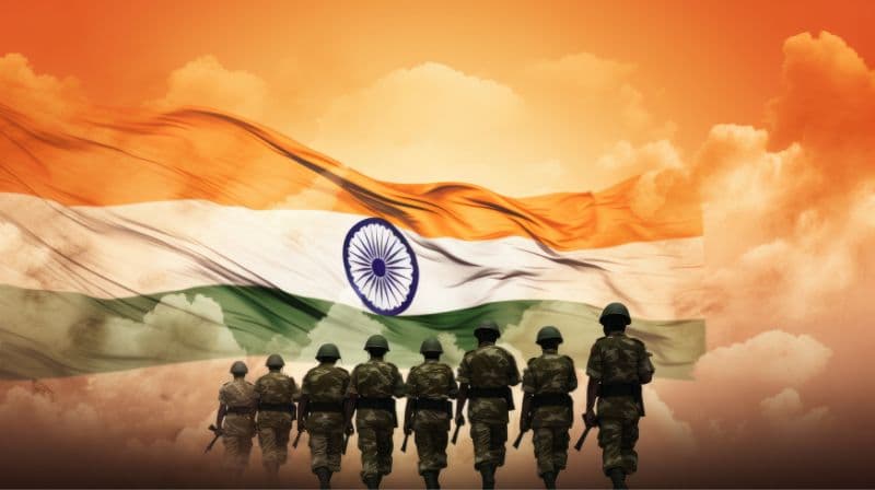 Braveheart Horizon Indian Army Wallpaper Mural pattern detail