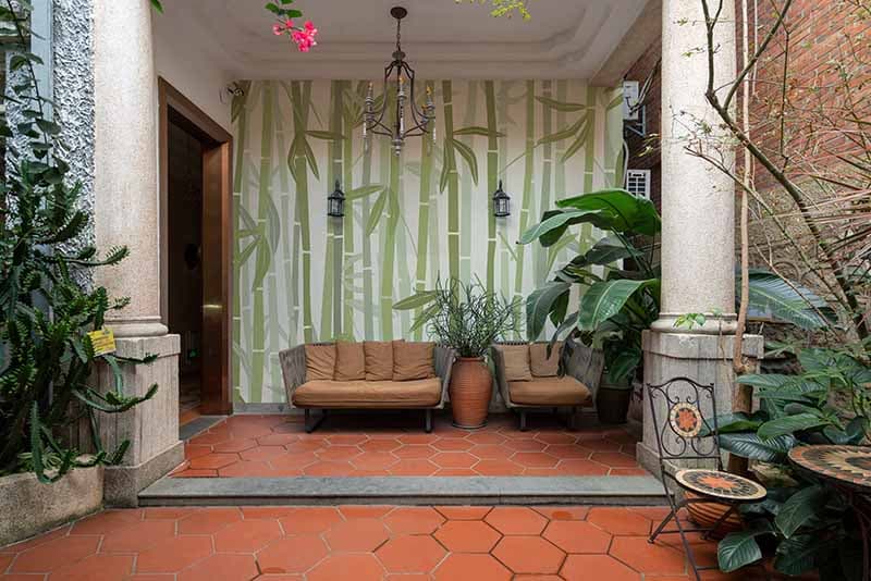 Serene Bamboo Forest Wallpaper Mural shown in a room
