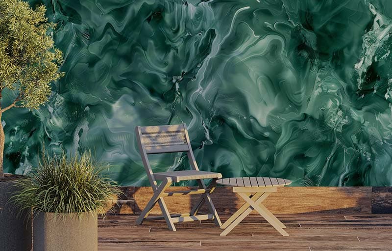 Smaragd Emerald Texture Mural Wallpaper shown in a room