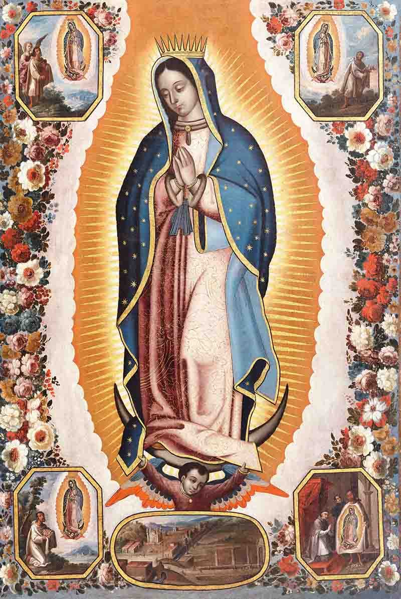 Virgin Mary Painting Wallpaper Mural pattern detail