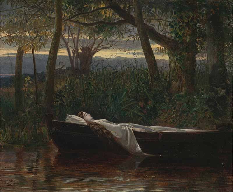 The Lady of Shalott Painting Wallpaper pattern detail