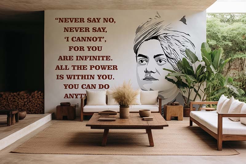 Swami Vivekanand Wallpaper Wall Mural shown in a room