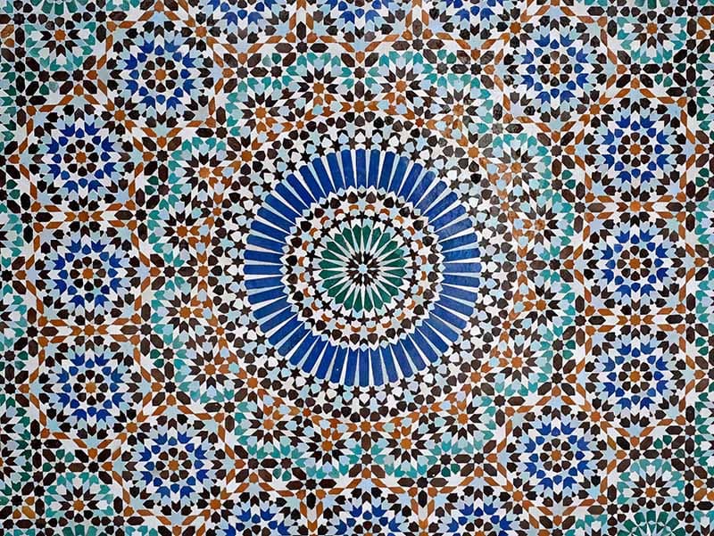 Moroccan Mosaic Zelij Tiles Wallpaper pattern detail