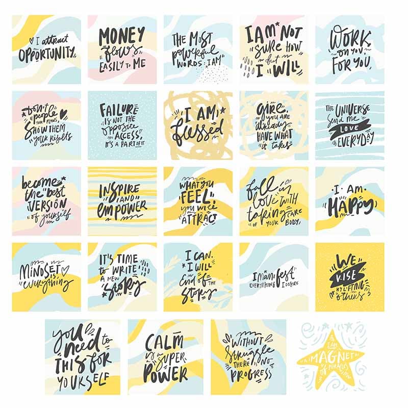 Daily Affirmations Wallpaper Mural pattern detail