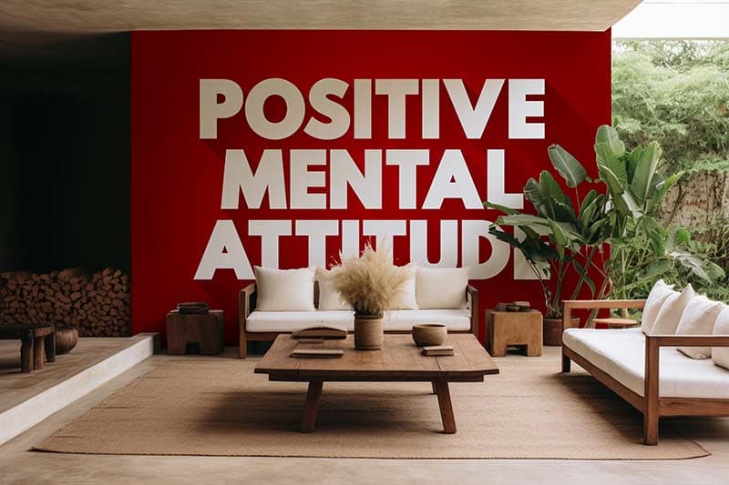 Positive Mental Attitude Wallpaper Mural shown in a room