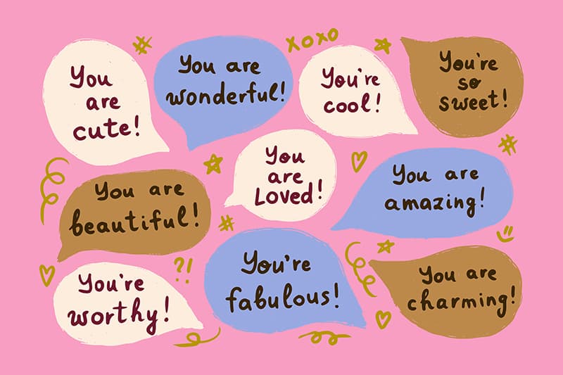 Positive Self-Talk Wall Wallpaper pattern detail