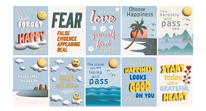 Positive Vibes Wallpaper Wall Mural pattern detail