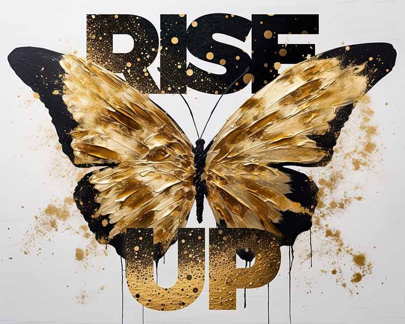 Rise Up Motivational Wallpaper Mural pattern detail