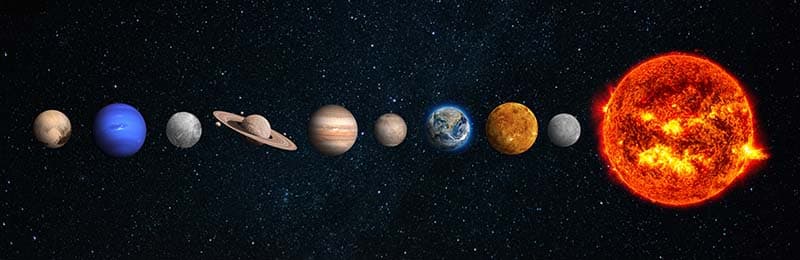 Celestial Wonders Solar System Mural Wallpaper pattern detail