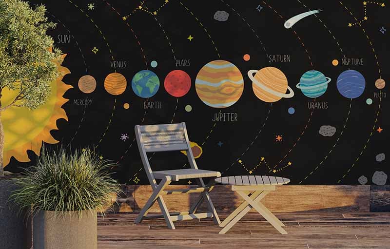 Solar Majesty Wallpaper Mural shown in a room