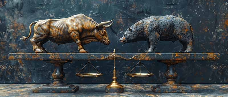 Bearish or Bullish Wall Mural Wallpaper pattern detail