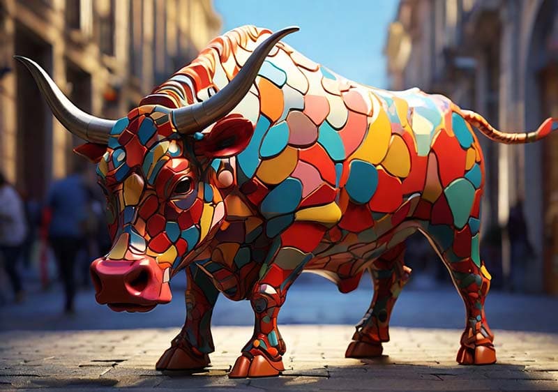 Monumental Bull Majesty Wallpaper Mural pattern detail