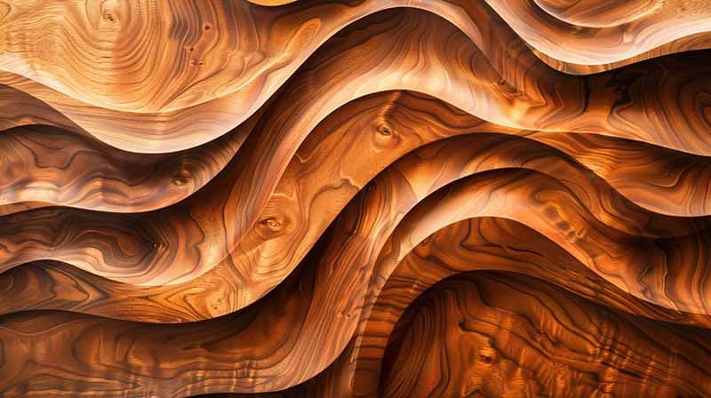 Abstract Wooden Wave Pattern Wall Mural Wallpaper pattern detail
