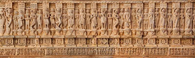 Ancient Temple Carvings Udaipur Wallpaper Mural pattern detail