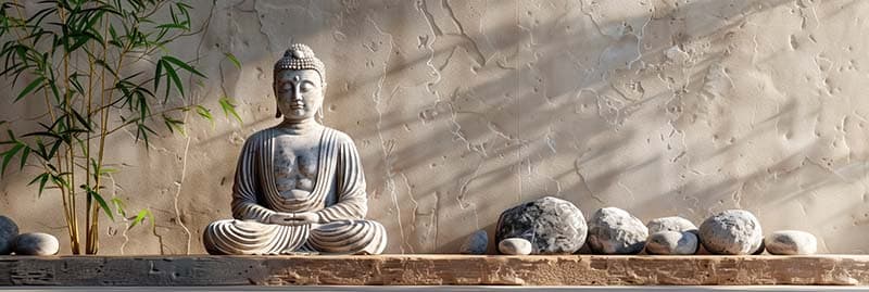 Premium Buddha Meditating Nature Scene wallpaper pattern detail