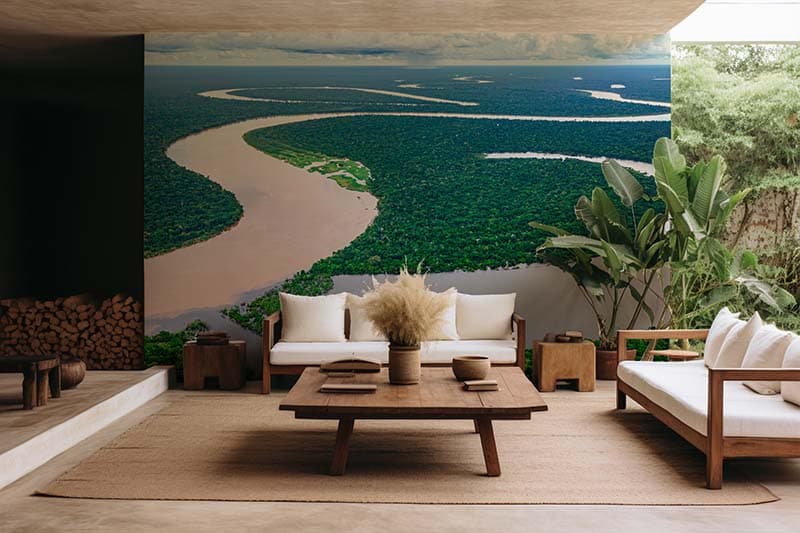 Amazon River Wallpaper Mural shown in a room