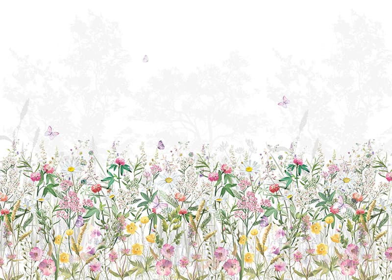 Botanical Dance Wallpaper Mural, Customized pattern detail