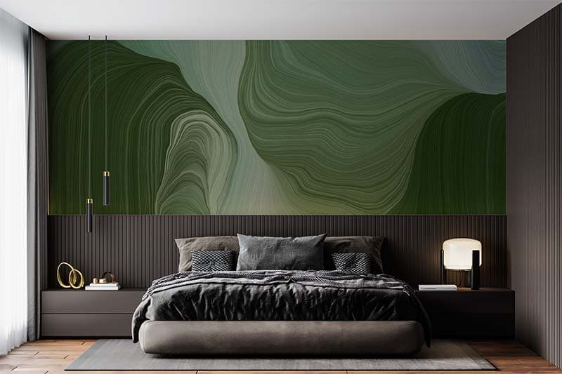 Elegant Modern Waves Wallpaper Mural shown in a room