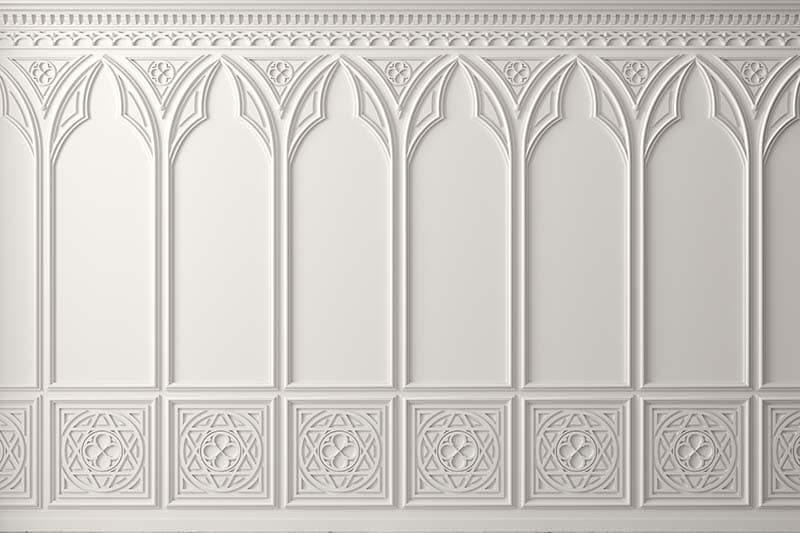 Gothic Wood Texture Panel Wallpaper Mural pattern detail