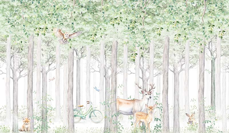 Bahar, Summer Forest Vibes Wallpaper Mural pattern detail