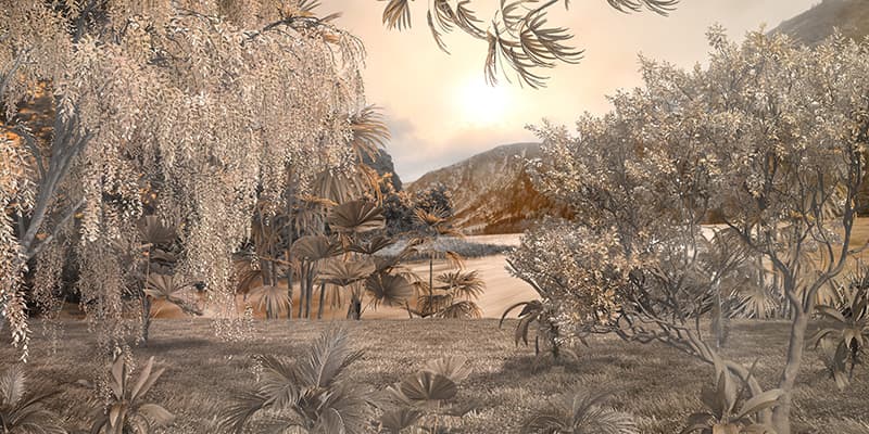 Nisarg, Jungle Scenery Landscape Wallpaper Mural pattern detail