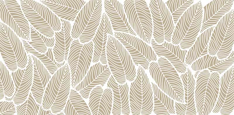 Serene Beige Tone Leaves Pattern Wallpaper Mural pattern detail