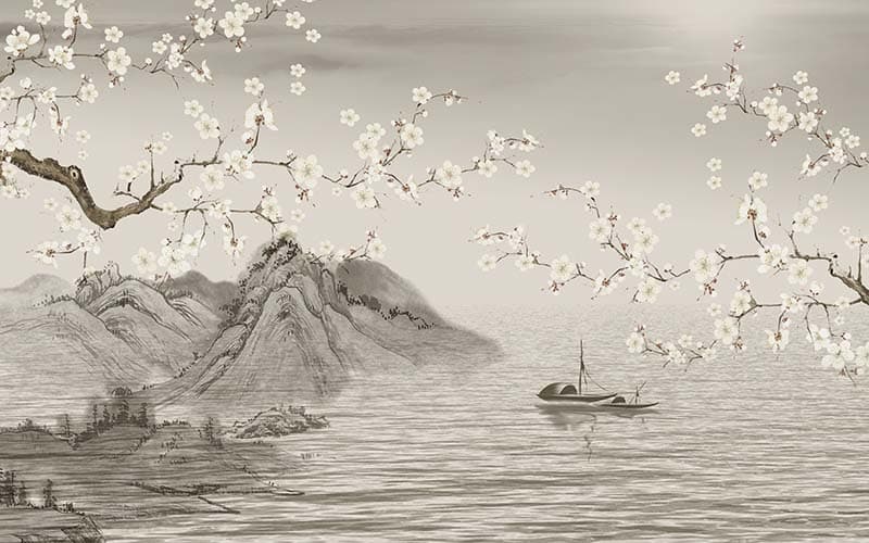 Serene Waadi Landscape Wallpaper Mural pattern detail