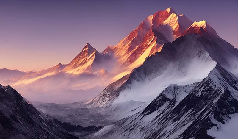 Shikhar, Foggy Mountain Peaks Wallpaper Mural pattern detail