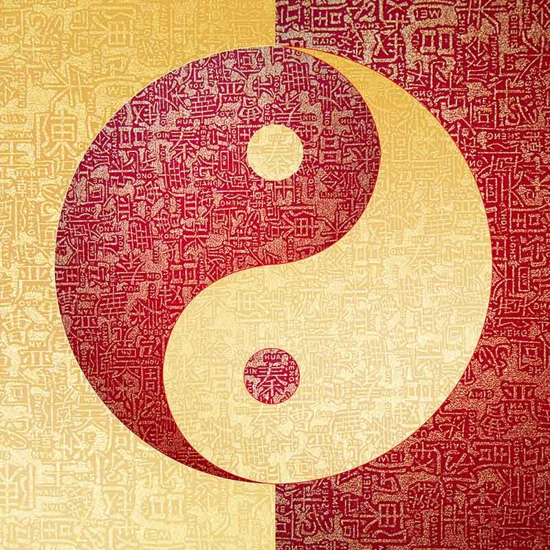 Luxurious Yin-Yang symbol Wallpaper Mural pattern detail