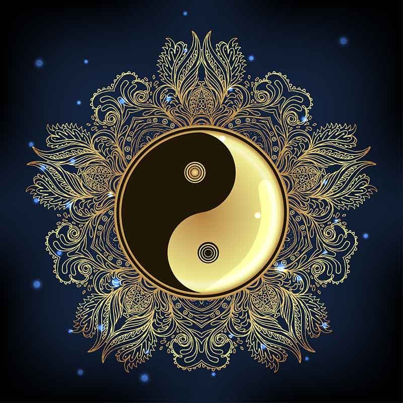 Mandala Style Yin Yang Wallpaper Mural pattern detail
